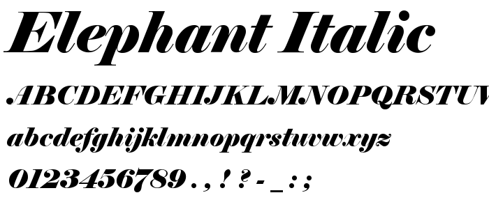 Elephant Italic font